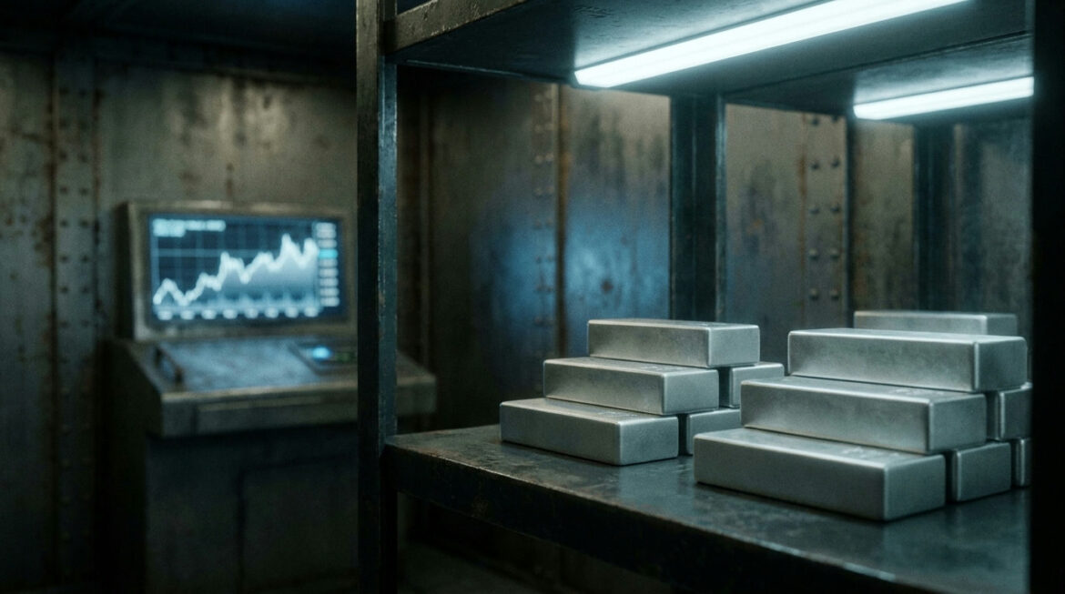 Silver bullion bars in a London vault, illustrating how the LBMA silver price benchmark is set