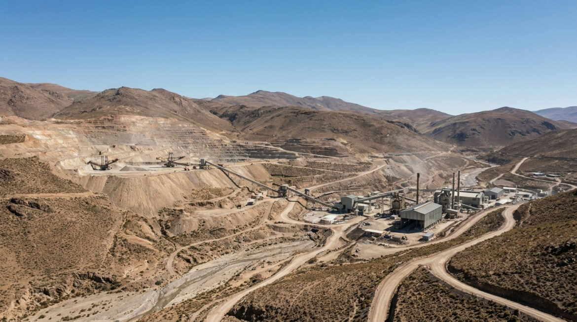 Mining operation in the Andes mountains, illustrating silver mine production by country in Latin America